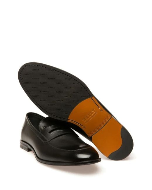 Bally Black Webb Leather Loafers for men