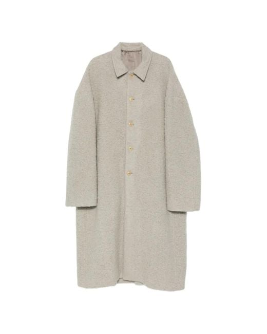 Rick Owens White Manteau Brad Boutonné En Laine for men