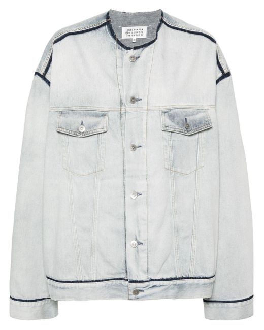 Maison Margiela Gray Contrasting Border Denim Jacket for men