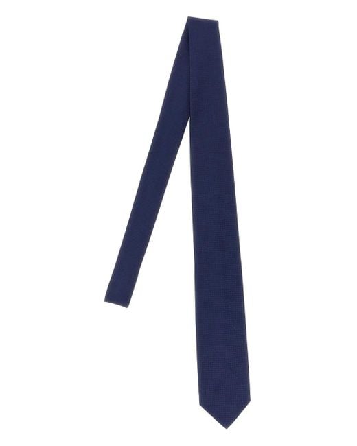 Cravatta Con Fantasia Jacquard di Barba Napoli in Blue da Uomo