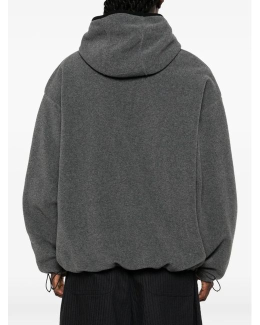 Miu Miu Gray Logo-Appliqué Cropped Hoodie