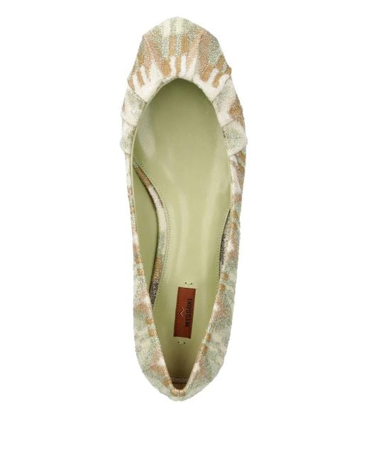 Missoni Platte Schoenen Met Geplooid Detail in het Natural