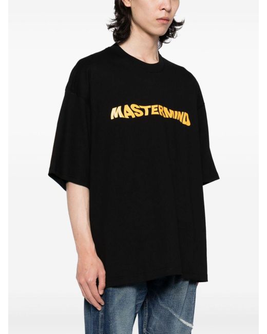 Mastermind Japan Black Handwriting Print Cotton T-shirt for men