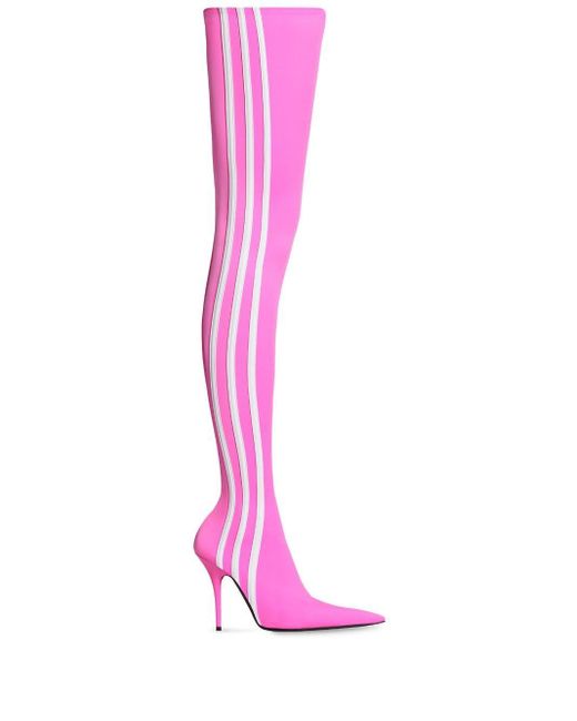 Balenciaga X Adidas Knife 110mm Overknee Laarzen in het Pink