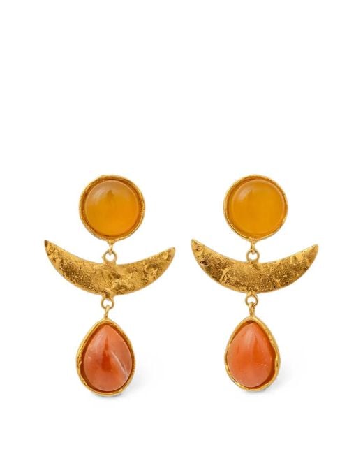 Sylvia Toledano Orange Sunset Onyx Jasper Drop Earrings