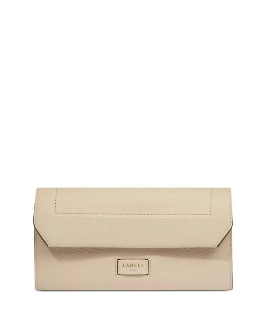 Lancel Natural Ninon Flap-Closure Leather Wallet