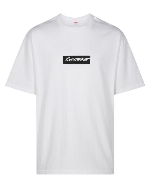 Supreme White X Futura T-Shirt mit Box-Logo