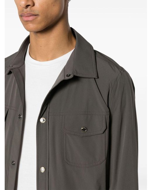 Moorer Gray Long-sleeve Shirt Jacket for men
