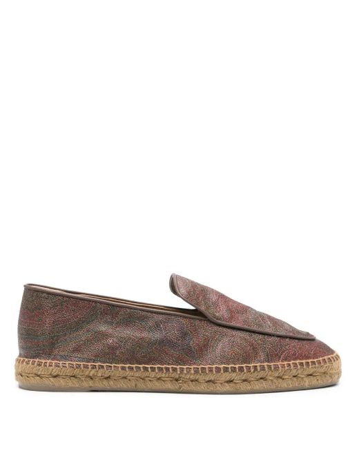 Etro Brown Paisley-Print Espadrilles for men