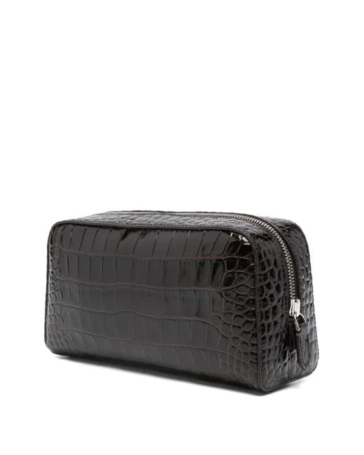 Tom Ford Black Embosssed Messenger Bag for men