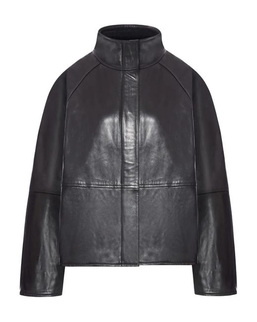 Soeur Black Gamma High-Neck Leather Jacket