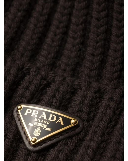 Prada Black Wool Beanie