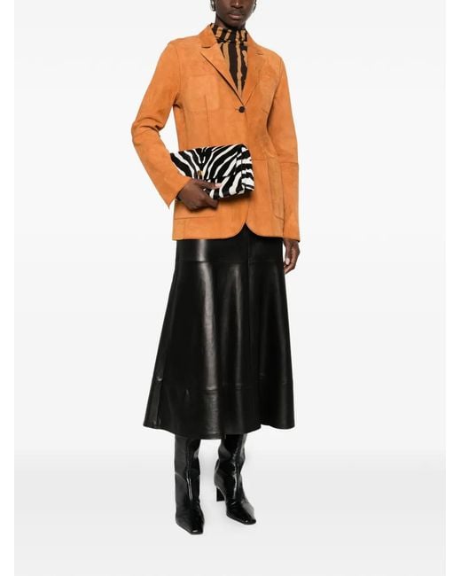Desa Nineteenseventytwo Orange Suede Blazer