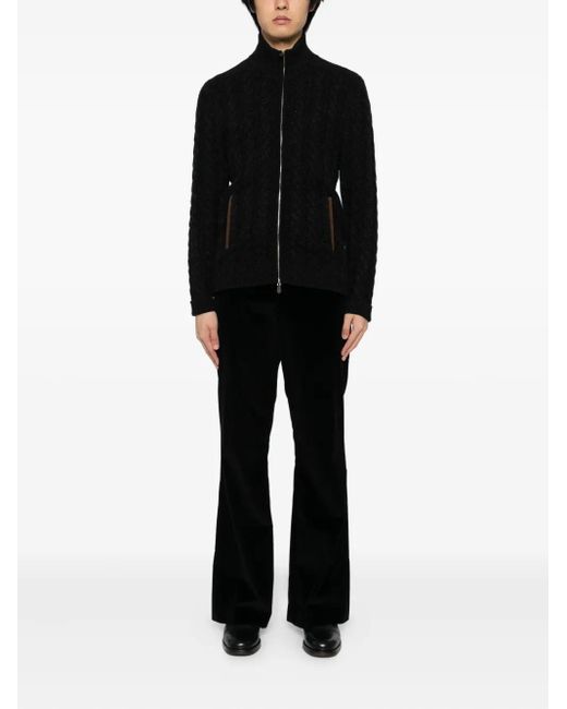 N.Peal Cashmere Black Richmond Cardigan for men