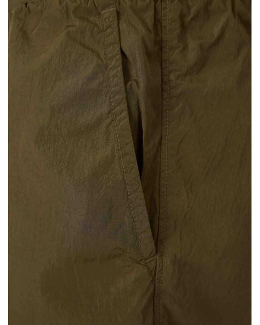 C P Company Green Chrome-R Nylon Swim Shorts With Logo Label for men