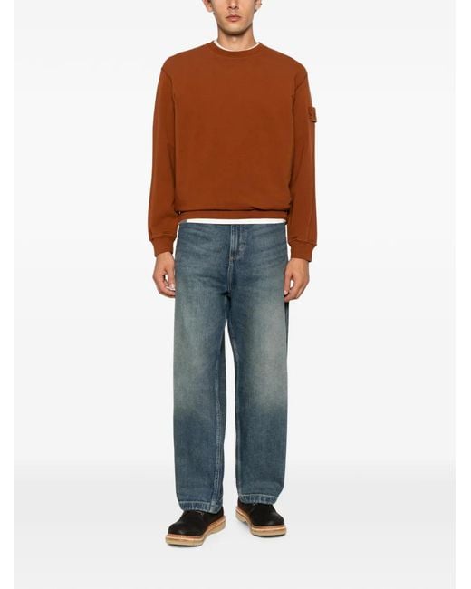 Stone Island Blue Ghost Logo-Patch Sweatshirt for men