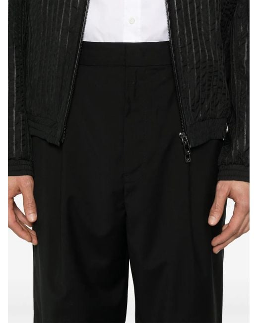 Emporio Armani Black Pleated Trousers for men