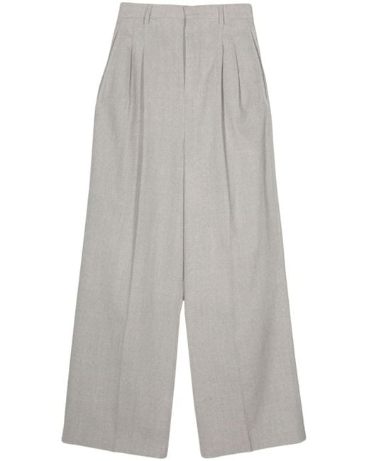 Ami Paris Pleated Palazzo Pants in Gray Lyst