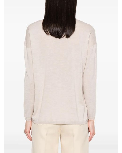 Max Mara Natural V-Neck Cashmere Jumper