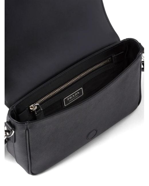 メンズ Prada サフィアーノレザー ショルダーバッグ Black