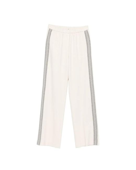 Peserico White Side-Stripe Track Pants