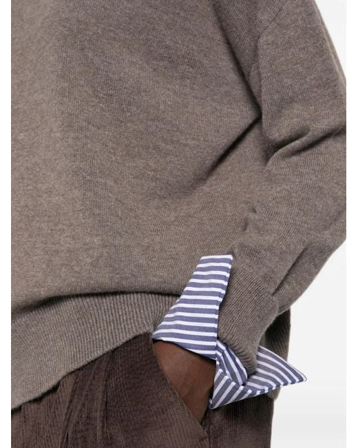 Whyci Gray Crew-Neck Long-Sleeve Top