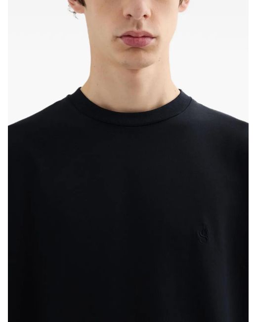 Jil Sander Black 3-Pack Long-Sleeved Cotton T-Shirt Set With Embroidered Monogram for men