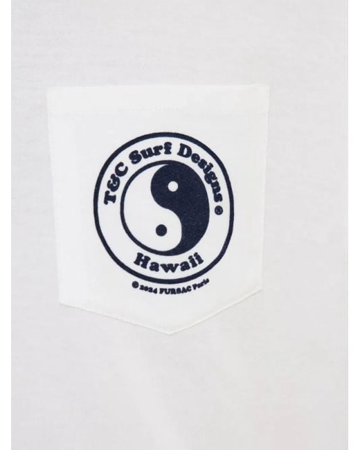 Fursac White Flocked-Motif T-Shirt for men