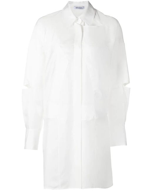 Krizia カットアウト シャツドレス White