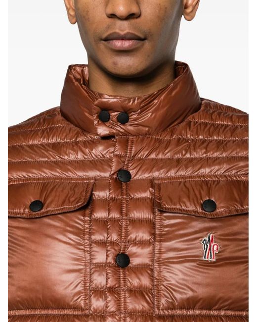 Moncler Brown Ollon Ripstop Down Gilet for men