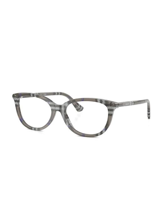 Burberry Gray Check-Pattern Frames
