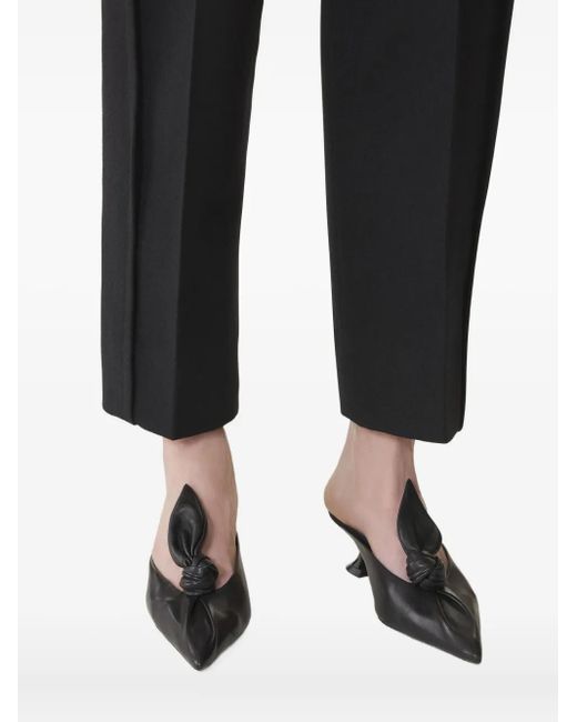 Lanvin Black Knotted Pointed-Toe Mules