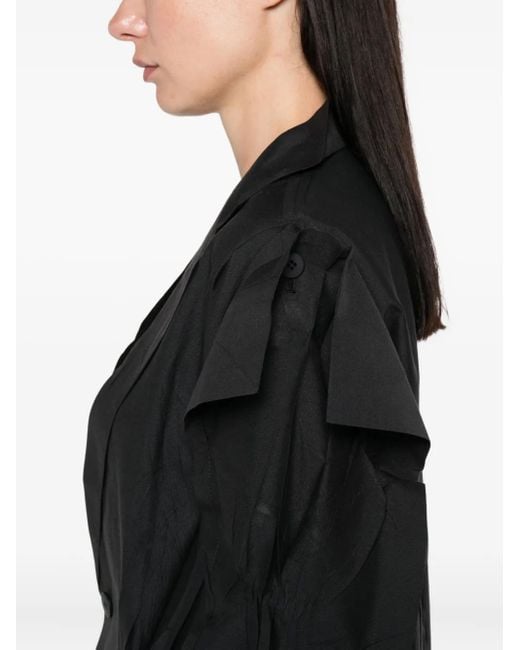 Issey Miyake Black Crimped And Pressed Blazer