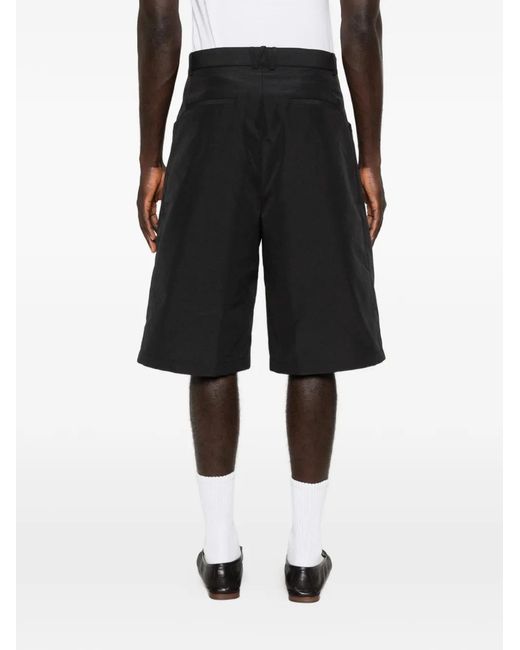 Willy Chavarria Black Chilango Pleated Shorts for men