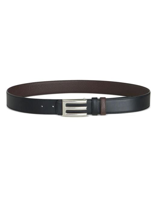 Etro Black Logo-Buckle Leather Belt for men