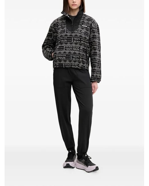 Columbia Black Patterned Zip-Up Top