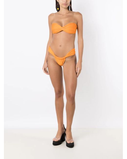 Amir Slama Orange Twist-Detail Bikini Top