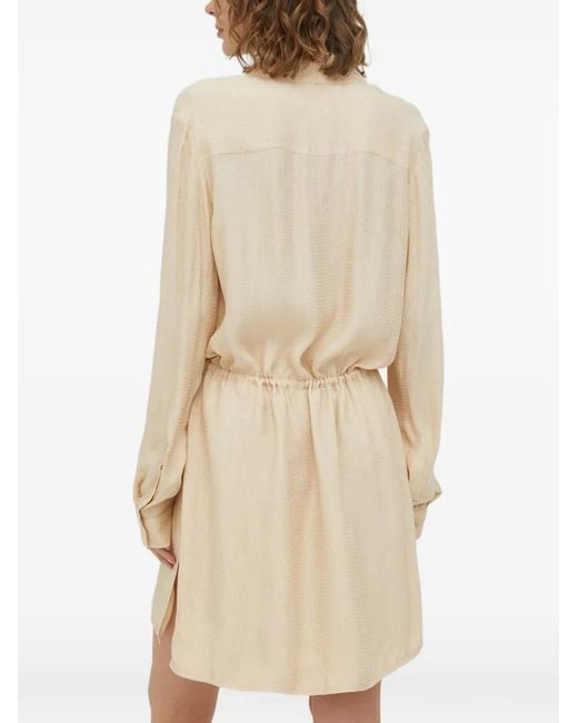 Herskind Natural V-Neck Drawstring Mini Dress