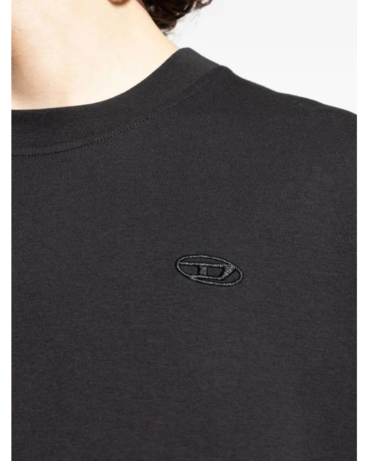 DIESEL Black T-Boggy-T3 Logo-Embroidered T-Shirt for men