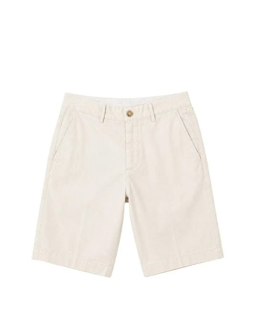 Seventy White Gabardine Button-Fastening Shorts for men