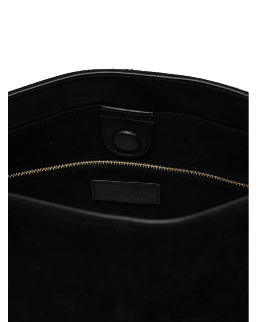 Low Classic Black Haricot Suede Shoulder Bag
