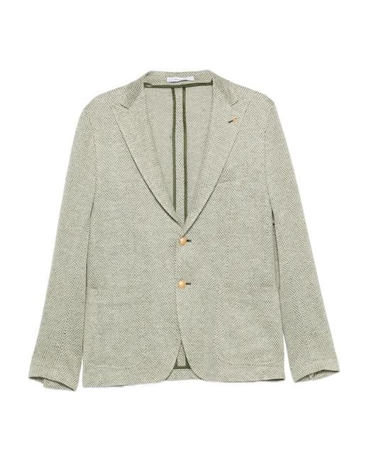 Tagliatore Herringbone-Pattern Jacket in Green für Herren