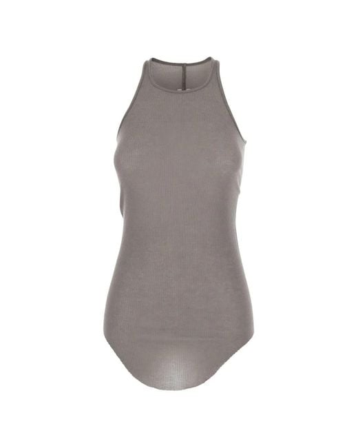 Rick Owens Gray Ribbed Top