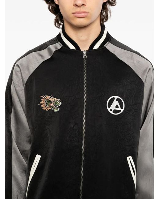 PEACE AND AFTER Black X Linkin Park Logo-Embroidered Jacket for men