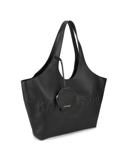 Kat Maconie Black Large Brooklyn Embossed-Logo Shoulder Bag
