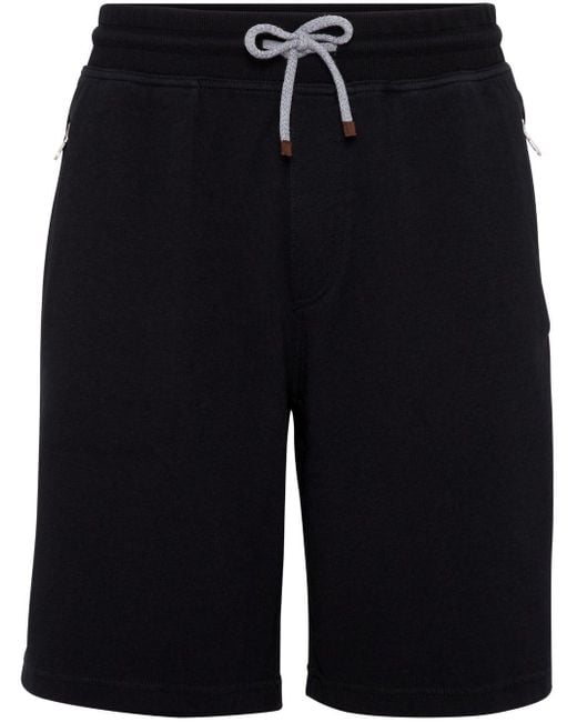 Brunello Cucinelli Blue Cotton Bermuda Shorts for men
