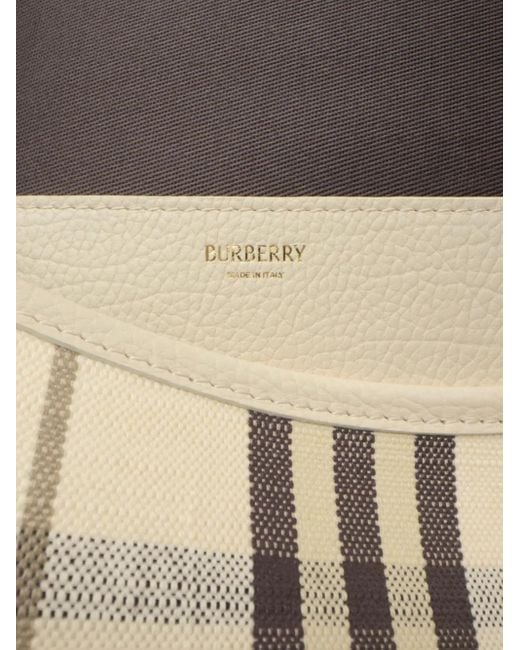Burberry Natural Highlands Plaid Tote Bag
