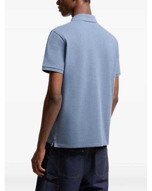 Polo Con Applicazione Logo di Moncler in Blue da Uomo
