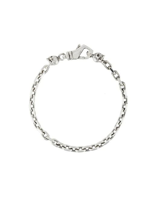 Emanuele Bicocchi Metallic Skull-Charm Chain Bracelet