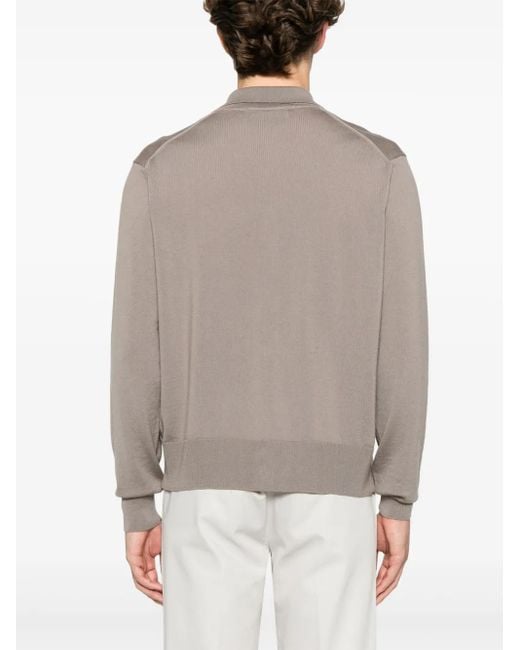 AMI Gray Taupe Merino Knitwear Cardigan for men